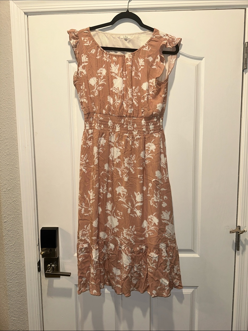 Maurices Dusty Rose Floral Midi Dress size Large